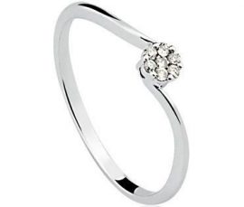 Anel em ouro branco 18K-750 com 7 Diamante com 8pts - Cod.14-2679-1-0-08