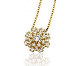 Colar em ouro amarelo 18K-750 com 25 Diamantes com 29pts - Cod.06-1121-2-029