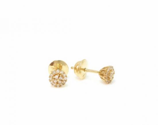 Par de Brincos em ouro amarelo 18K-750 com 32 Diam com 17pts - Cod.02-2979-2-017