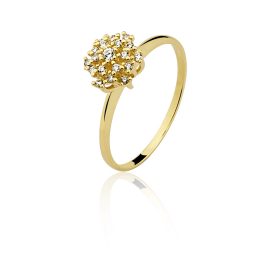 Anel em ouro amarelo 18k-750 com diamantes - 0300402017Br