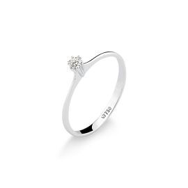 Solitário em Ouro Branco 18k-750 com diamante - 0800821009br