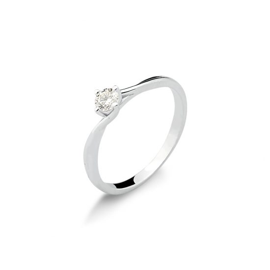 Solitário em ouro branco 18k-750 com diamante - 0800901020Br