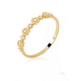 Anel em ouro amarelo 18k e diamantes