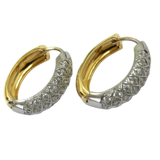 Brinco Feminino em Ouro 18K com Diamantes jbr000123-9