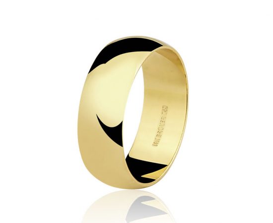 Aliança larga em ouro amarelo 18k - 7500362000