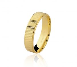 Aliança trabalhada em ouro amarelo 18k - 7502402000