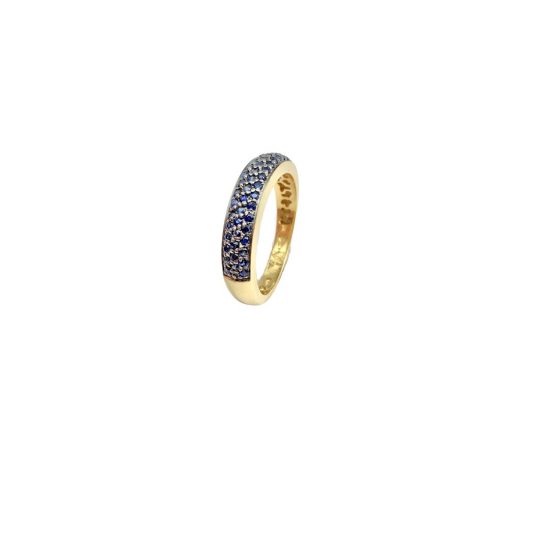 Anel em ouro 18k com safira azul