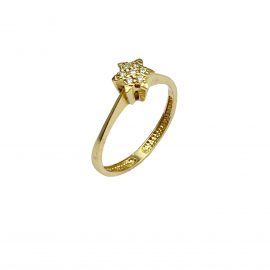 Anel estrela em ouro 18k com diamantes