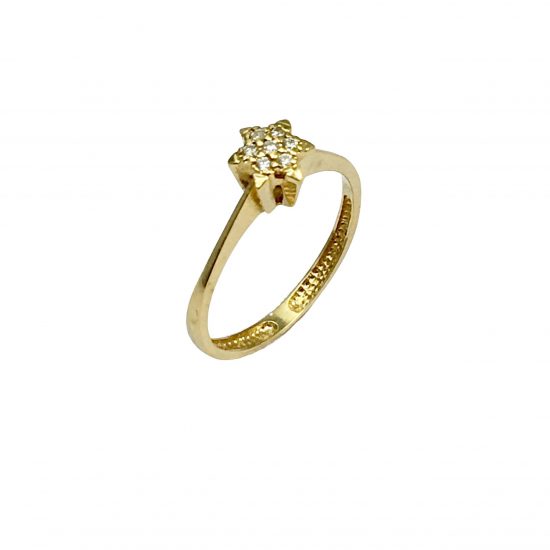 Anel estrela em ouro 18k com diamantes