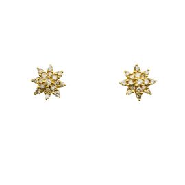 Brincos estrela em ouro 18k com diamantes