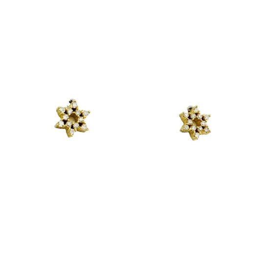 Brincos estrela em ouro 18k com diamantes